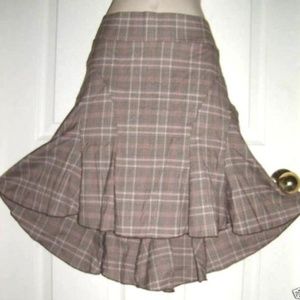 Hi Lo Sexy flared Plaid Skirt